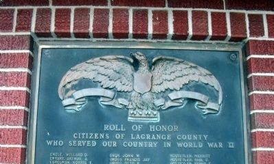 "E - L" - - LaGrange County W. W. II Honor Rolls Marker image. Click for full size.