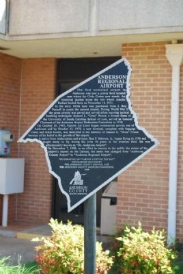 Anderson Regional Airport Marker image. Click for full size.