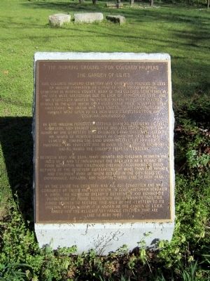 The Burying Ground – For Colored Paupers Marker. Click for full size. The Burying Ground – For Colored Paupers Marker image. Click for full size.