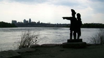 Lewis and Clark at Kaw Point image. Click for full size.