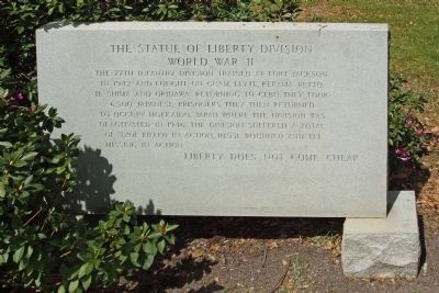 The Statue of Liberty Division Marker. Click for full size. The Statue of Liberty Division Marker image. Click for full size.