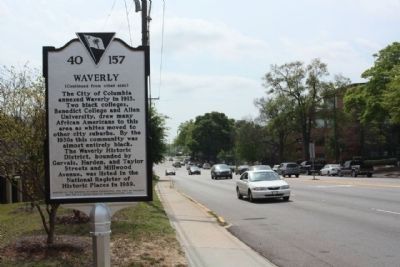 Waverly Marker, looking South along Harden Street image. Click for full size.