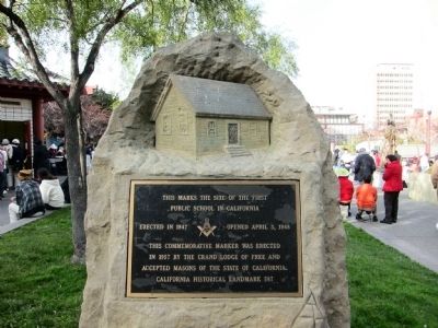 Site of the First Public School in California Marker image. Click for full size.