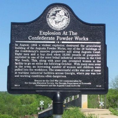 Explosion at the Confederate Powder Works Marker image. Click for full size.