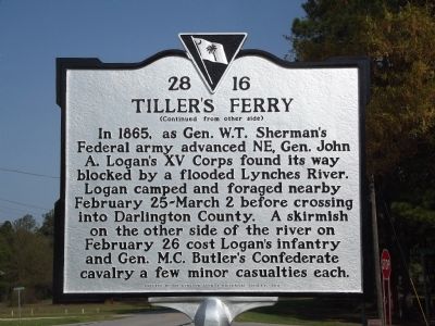 Tiller's Ferry Marker Reverse image. Click for full size.