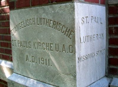 St. Paul Lutheran Church Cornerstone image. Click for full size.