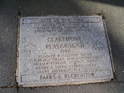 Claremont Playground Marker image. Click for full size.