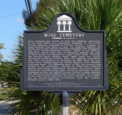 Rose Cemetery Marker image. Click for full size.