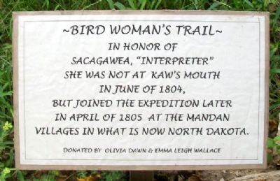 Bird Woman's Trail Marker image. Click for full size.