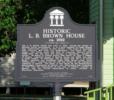 The Historic L. B. Brown House Marker image. Click for full size.