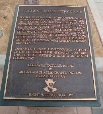 F.E. Cornell’s Country Store Marker image. Click for full size.