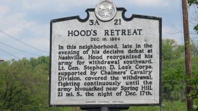 Hood's Retreat Marker image. Click for full size.