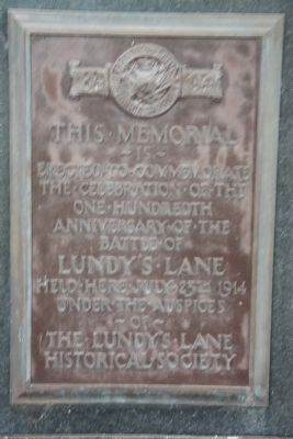 One Hundredth Anniversary of the Battle of Lundy's Lane Marker image. Click for full size.