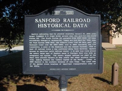 Sanford Railroad Historical Data Marker image. Click for full size.