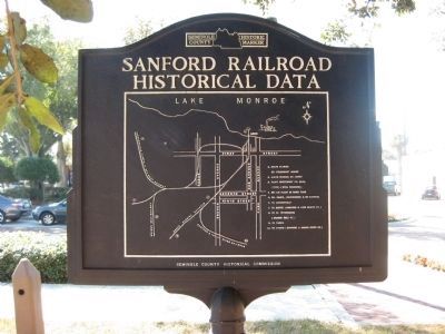 Sanford Railroad Historical Data Marker image. Click for full size.