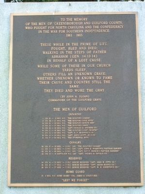 Men of Greensboro and Guilford County Marker image. Click for full size.