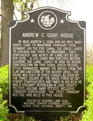 Andrew C. Cook House Marker image. Click for full size.