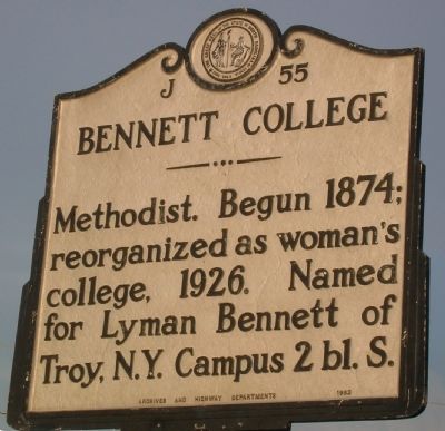 Bennett College Marker image. Click for full size.