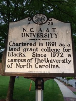 N.C. A. & T. University Marker. Click for full size. N.C. A. & T. University Marker image. Click for full size.