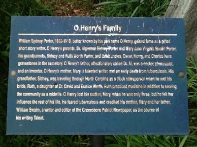 O Henry's Family Marker image. Click for full size.