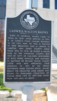 Caldwell Walton Raines Marker image. Click for full size.