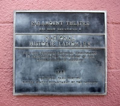 The Paramount Theatre was designated designated a National Historic Landmark... image. Click for full size.