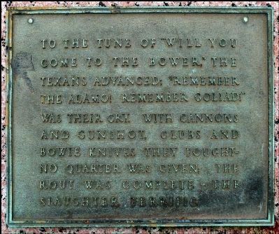 Will You Come to the Bower, Battle of San Jacinto Marker. Click for full size. Will You Come to the Bower, Battle of San Jacinto Marker image. Click for full size.
