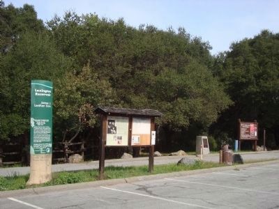 Lexington Reservoir County Park Marker and Kiosks image. Click for full size.