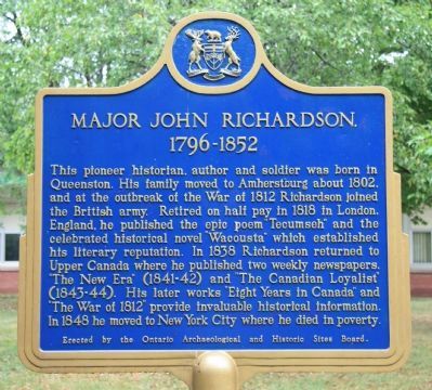 Major John Richardson Marker image. Click for full size.