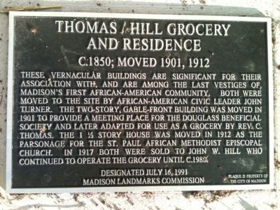 Thomas / Hill Grocery and Residence Marker image. Click for full size.