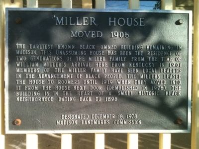 Miller House Marker image. Click for full size.