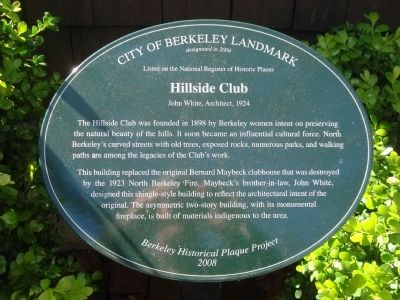 Hillside Club Marker. Click for full size. Hillside Club Marker image. Click for full size.