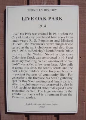 Live Oak Park Marker image. Click for full size.