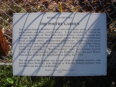 The Poetry Garden Marker image. Click for full size.