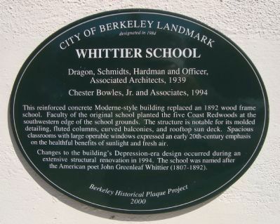Whittier School Marker. Click for full size. Whittier School Marker image. Click for full size.