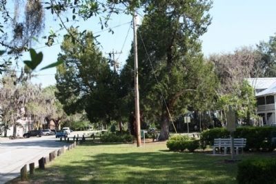 William Bartram Trail Marker to the right, seen along NE 1st Street, looking north. Click for full size. William Bartram Trail Marker to the right, seen along NE 1st Street, looking north image. Click for full size.