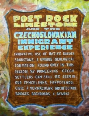 Post Rock Limestone and the Czechoslovakian Immigrant Experience Marker image. Click for full size.