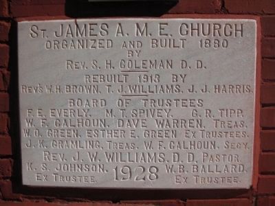 St. James A. M. E. Church Plaque. Click for full size. St. James A. M. E. Church Plaque image. Click for full size.