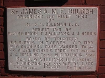 St. James A. M. E. Church Plaque image. Click for full size.
