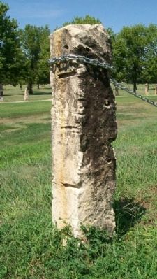 Post Rock Limestone Fence Post in a Lucas Park image. Click for full size.