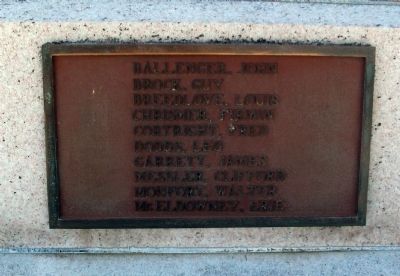 Right Side Plaque - - Blackford County W.W. I Honor Roll Marker image. Click for full size.