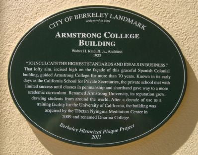 Armstrong College Building Marker image. Click for full size.