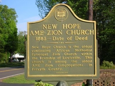 New Hope AME Zion Church Marker image. Click for full size.