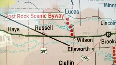 Route of Post Rock Scenic Byway on Marker image. Click for full size.