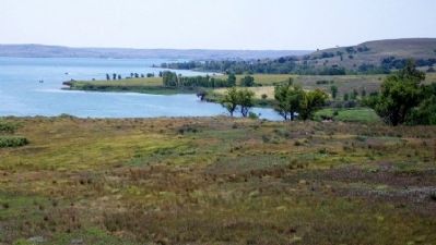 View of Wilson Lake from Post Rock Scenic Byway Marker image. Click for full size.