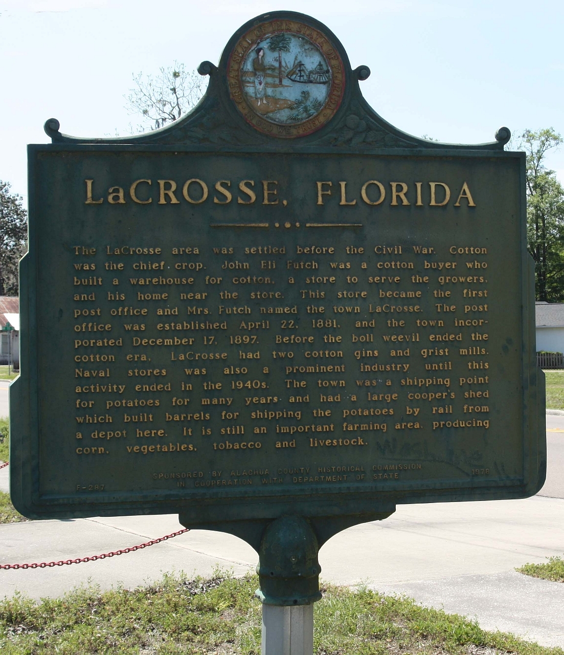 LaCrosse, Florida Marker