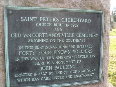 Saint Peter’s Churchyard & Old Van Cortlandtville Cemetery Marker image. Click for full size.