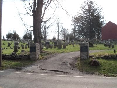 Markers at Hillside Cemetery Entrance image. Click for full size.