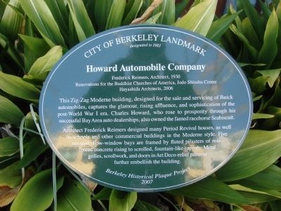 Howard Automobile Company Marker image. Click for full size.
