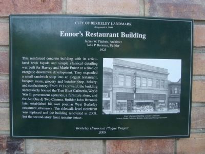 Ennor’s Restaurant Building Marker image. Click for full size.